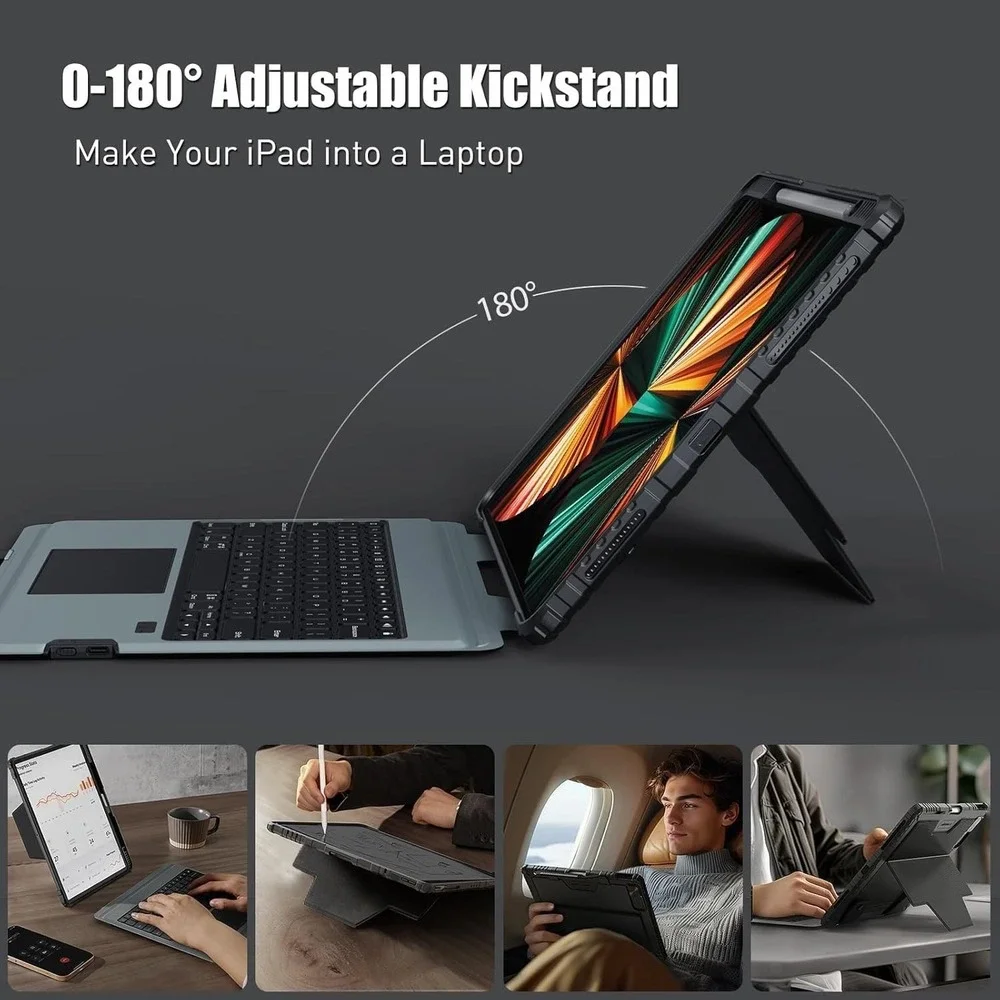 Nillkin iPad Pro 12.9 3-6 Gen Air 13 M2 M3 Backlit‎ Keyboard Trackpad Case
